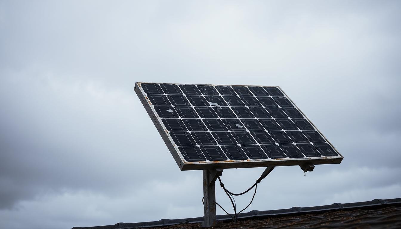 panneau solaire endommagé