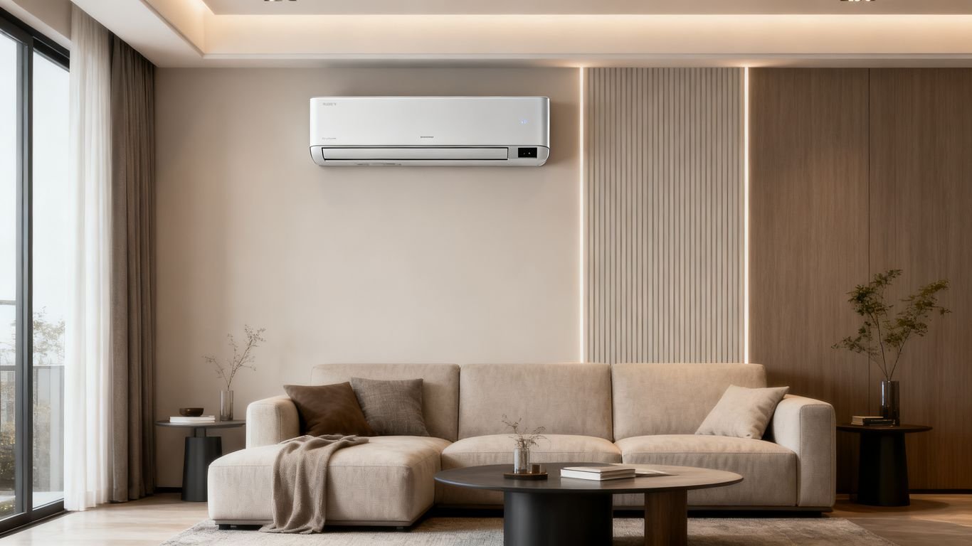 Climatisation intérieure sans unité extérieure visible.