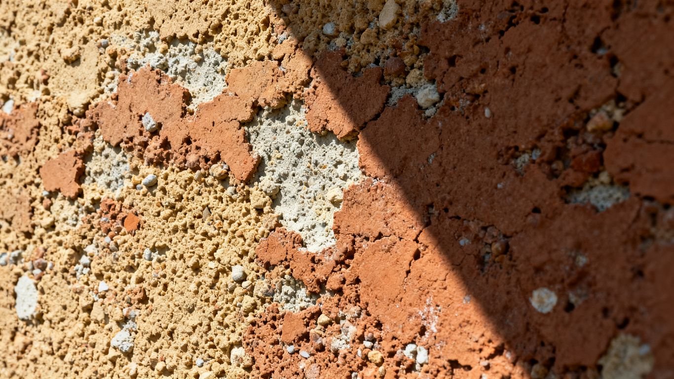 Enduit isolant extérieur avec granulats, chaux et liants.