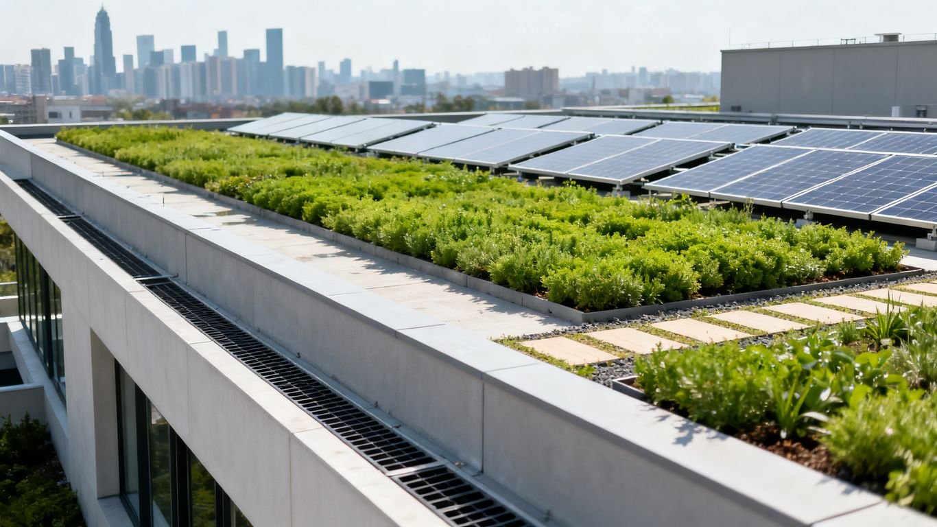 toit plat : végétalisation, PV et entretien